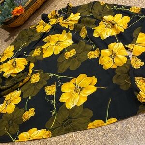 Droimp Floral Long Sleeve Blouse U.S. Size 8/10 Yellow Black Top